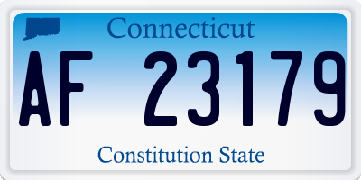 CT license plate AF23179