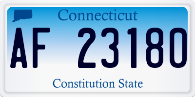 CT license plate AF23180