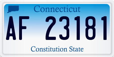 CT license plate AF23181