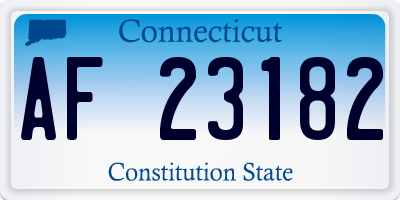 CT license plate AF23182