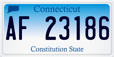 CT license plate AF23186
