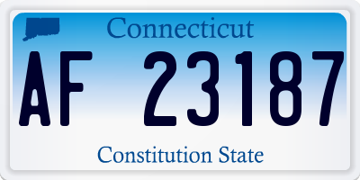 CT license plate AF23187