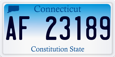 CT license plate AF23189