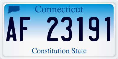 CT license plate AF23191