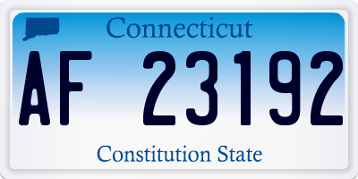 CT license plate AF23192
