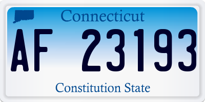CT license plate AF23193