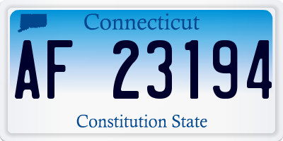 CT license plate AF23194