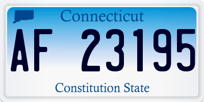 CT license plate AF23195