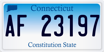 CT license plate AF23197