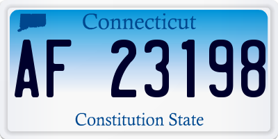 CT license plate AF23198