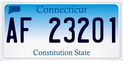 CT license plate AF23201