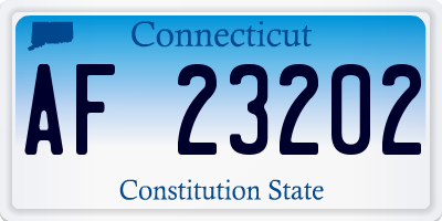CT license plate AF23202