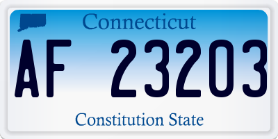 CT license plate AF23203