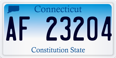 CT license plate AF23204