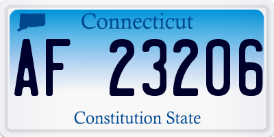 CT license plate AF23206