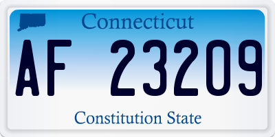 CT license plate AF23209