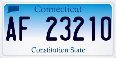 CT license plate AF23210