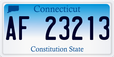 CT license plate AF23213