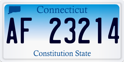 CT license plate AF23214