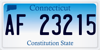 CT license plate AF23215