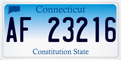 CT license plate AF23216