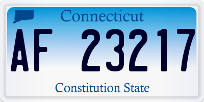 CT license plate AF23217