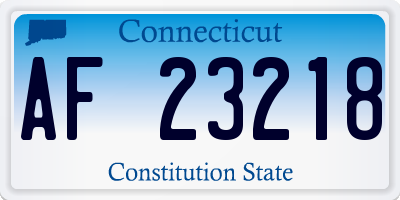 CT license plate AF23218