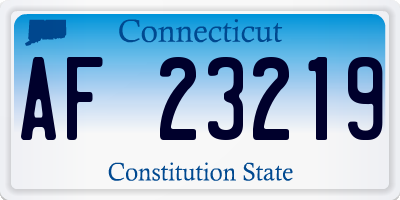 CT license plate AF23219