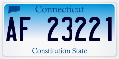 CT license plate AF23221
