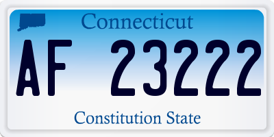 CT license plate AF23222