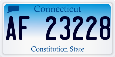 CT license plate AF23228