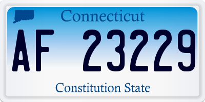 CT license plate AF23229