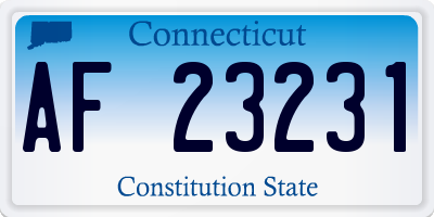 CT license plate AF23231