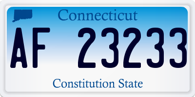 CT license plate AF23233