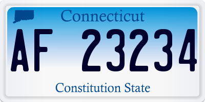 CT license plate AF23234