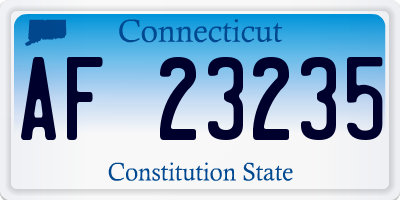 CT license plate AF23235