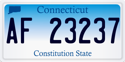 CT license plate AF23237