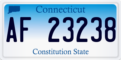 CT license plate AF23238