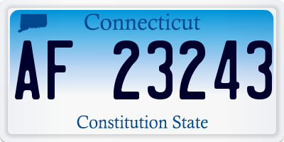 CT license plate AF23243
