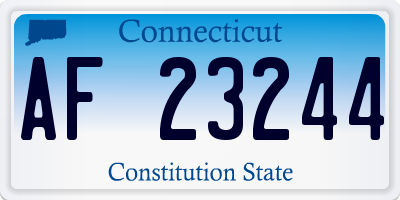 CT license plate AF23244