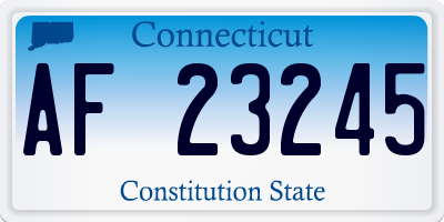 CT license plate AF23245