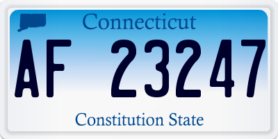 CT license plate AF23247