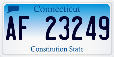 CT license plate AF23249
