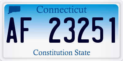 CT license plate AF23251