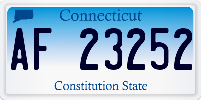 CT license plate AF23252