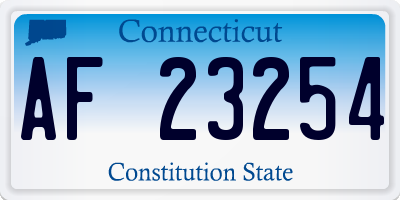 CT license plate AF23254