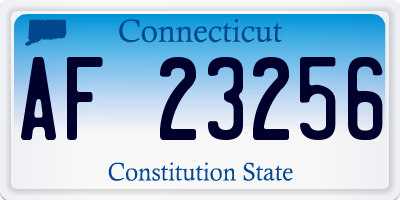 CT license plate AF23256