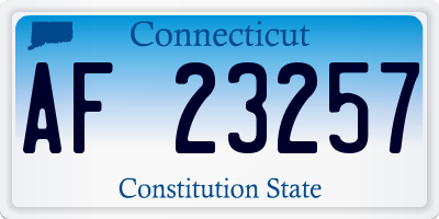 CT license plate AF23257
