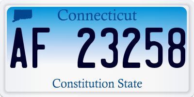 CT license plate AF23258