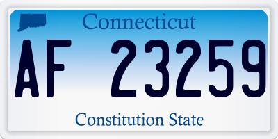 CT license plate AF23259